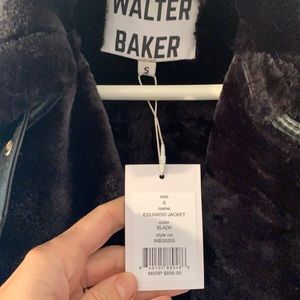 Brand new with tags Walter baker leather motorcycle jacket with faux fur
